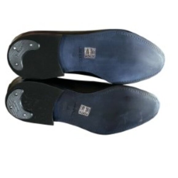 Giovanni Conti Black Leather Brocade Slip On Shoes 45 main image 6